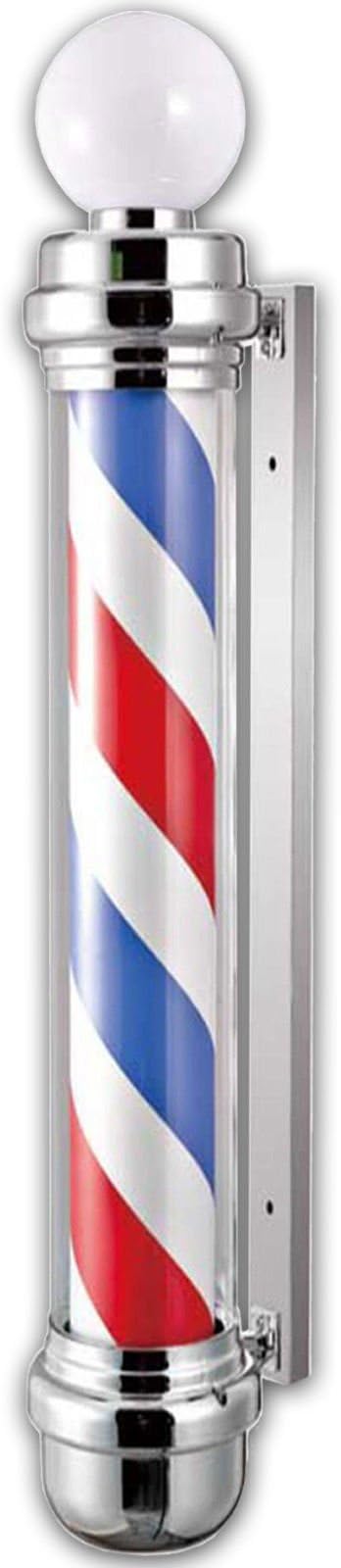 Large Tall Barber Shop Pole 66" Bright Globe Light Rotating Hair Salon Parlour Open Sign