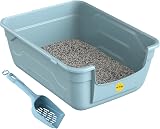 Cat Centre Blue Large Litter Tray Open Box with Scoop Deep High Sided 50x38.5cm