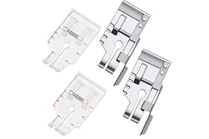 CESUSME 1/4 inch Presser Foot Quilting Patchwork Foot with Edge Guide, 1/4 Inch Clear View Quilting Presser Foot, Fit for Singer Brother Babylock Janome Simplicity Low Shank Sewing Machine（4pcs）
