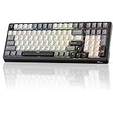 RK ROYAL KLUDGE F99 Wireless Mechanical Keyboard with Numper Pad, Tri-Mode Hot Swappable 95%100 Keys Gaming Keyboard BT/2.4G/USB-C, Pro Software, 5000mAh Battery, Customed Linear Creamy Switches