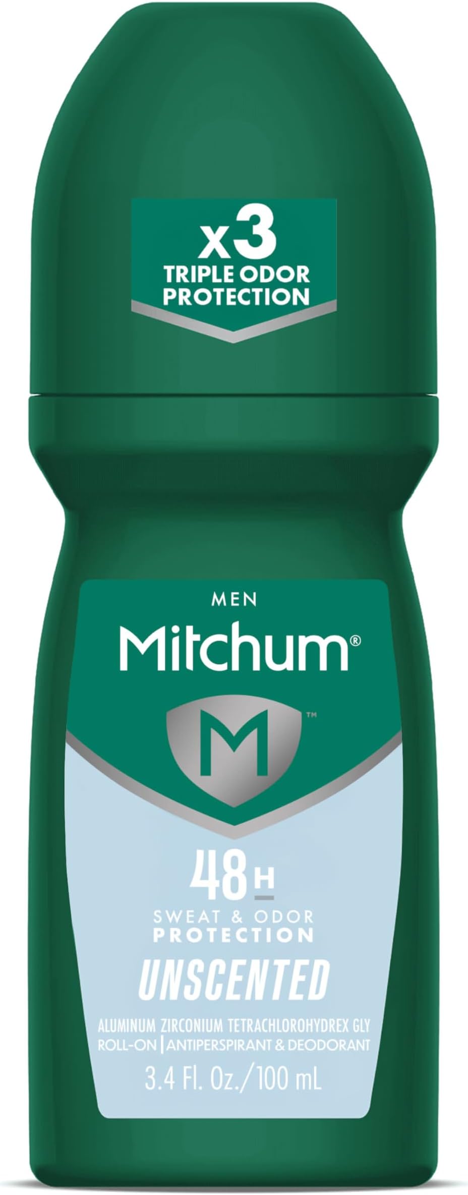 Mitchum Roll-On Antiperspirant Deodorant for Men Unscented 3.4 oz