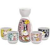 5 Pieces Japanese Traditional Sake Set 200ml Sake