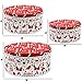 Gift Boutique Christmas Nesting Cookie Tin Boxes with Metal Lid Cover, Set Of 3 Holiday Treat Goody Containers Party Favor Supplies: Red Santa and Candy Cane Design