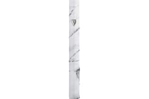 A&S Mezuzot Aluminum Mezuzah Case with 3D Painted Shin Design Easy Peel and Stick Judaica Door Mezuzah for Parchment Scroll (White Marble, 5 Inches