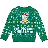 I'm On The Nice List Paw Patrol Chase Toddler Ugly Christmas Sweater Holiday Pullover for Toddler for Boys and Girls