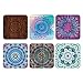 FINCIBO Screen Cleaner 6X Microfiber Sticker with Design for Smartphones, Tablets, iPad, Camera Lens, Computers, Laptop Screens - Set of 6pcs Bohemia Mandalas