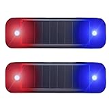 2Pack Solar Warning Lamp,WONFAST Waterproof Mini