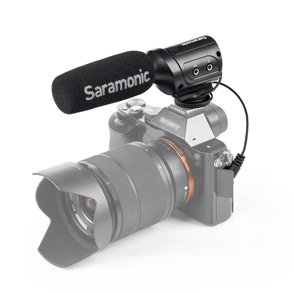 Saramonic sr-m3 mini-microphone Directional Condenser Microphone with Suspension for DSLR/Camcorder Black