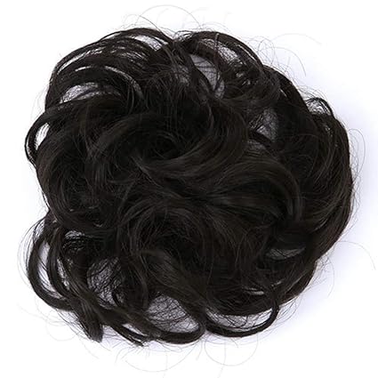 Inkach Bun Hair Extensions Synthetic Wig For Black Women Wavy