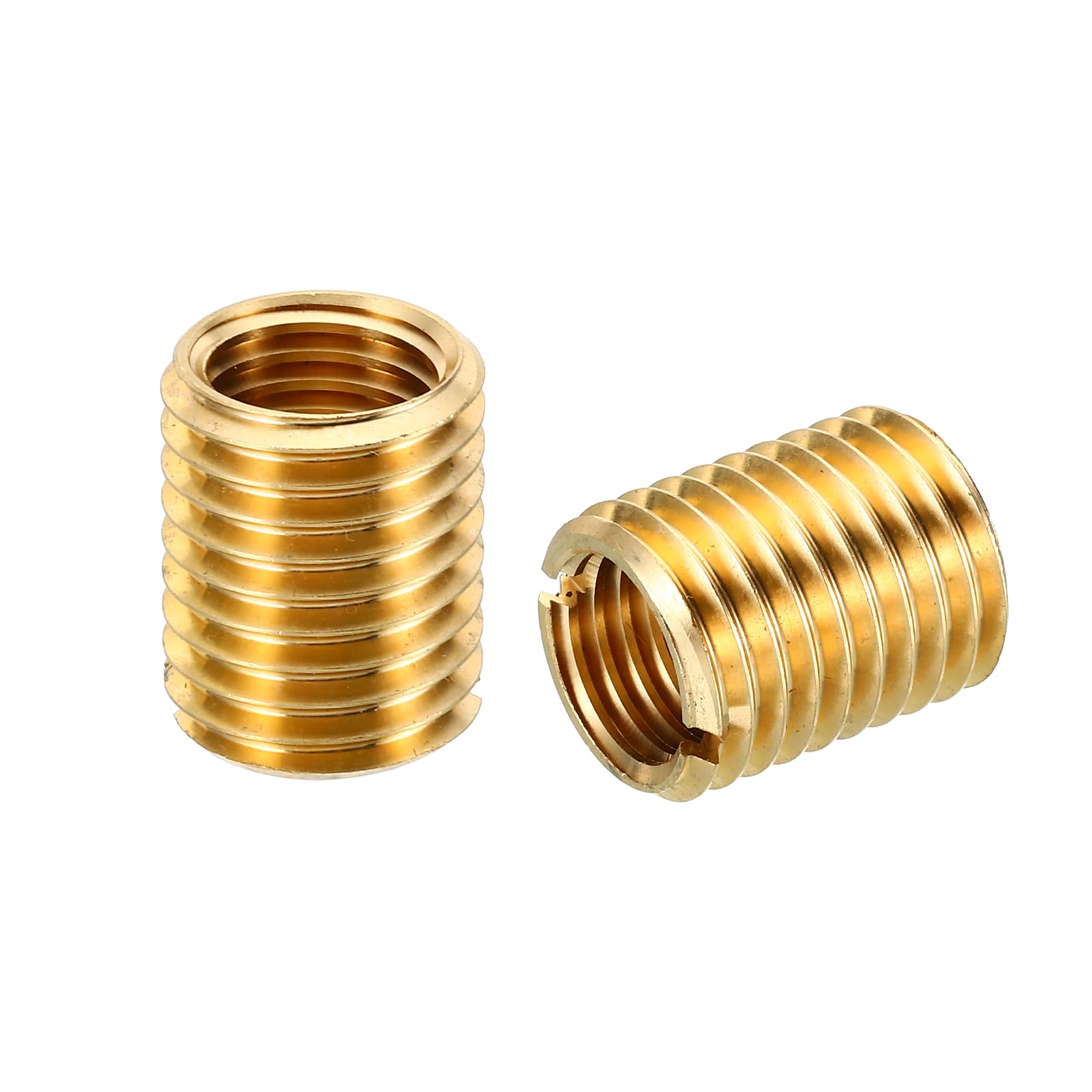 PATIKIL Brass Threaded Repair Insert Nut, 2 Pcs M20x2.5 Male to M16x2 Female Thread Sleeve Inserts Reducing Nut Adapter Reducer Screw Sleeves 25mm