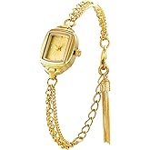 ADSBIAOYE Womens Dainty Rectangle Ultra Thin Waterproof Quartz Watch Ladies Dress Elegant Analog Bracelet Watch