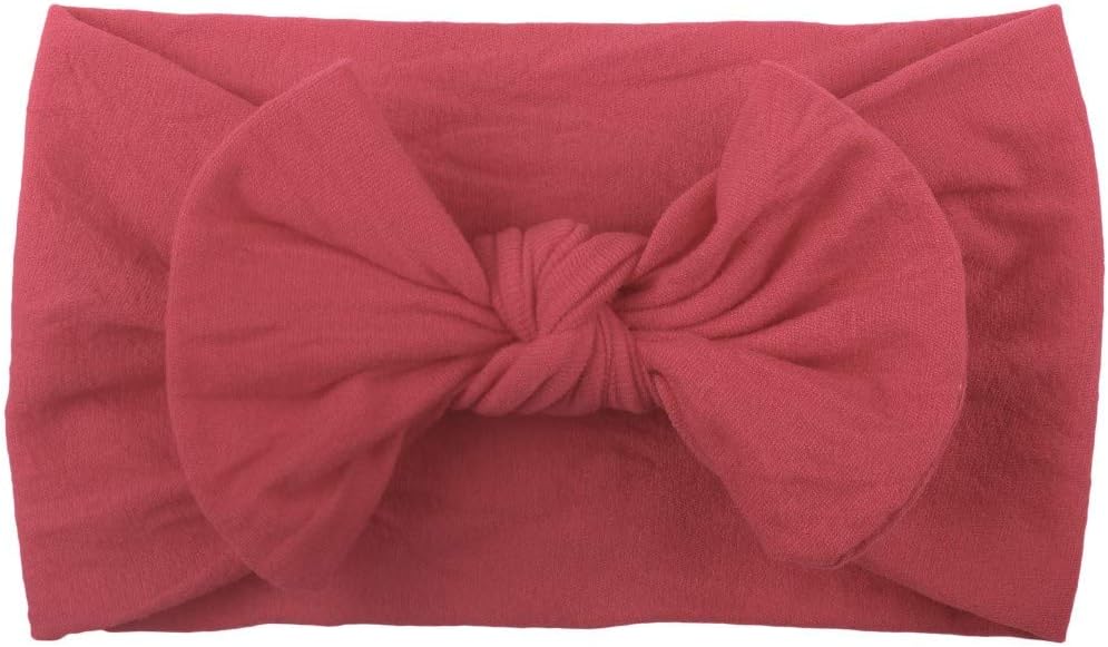 Holzkary 6Pcs Elastic Hairbands Newborn Soft Head Wraps Turban Bow Knot Hair Hoops for Toddlers Little Girls Photo Props