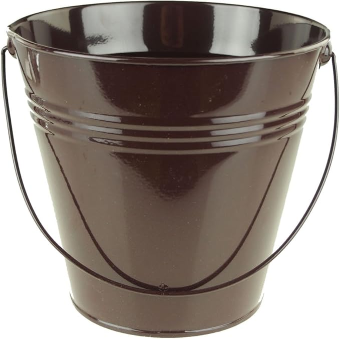 Metal Pail Buckets Party Favor, 7inch (Brown) Health