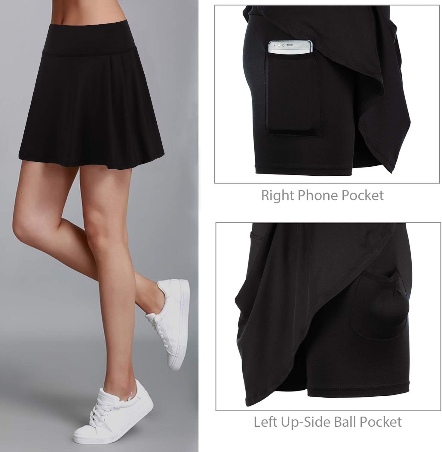 Xioker Women Athletic Skirts for Tennis Lightweight, Golf Skorts with Pockets&Active Running Skirts : Clothing