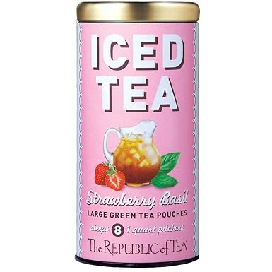Amazon Com Republic Of Tea Strawberry Basil Green Tea 8 Ct Grocery Gourmet Food