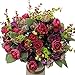 Grunyia Artificial Fake Flowers Silk Tiny Rose Flowers Wedding Bridal Bouquet Home Decoration,Pack of 4(Wine Red)