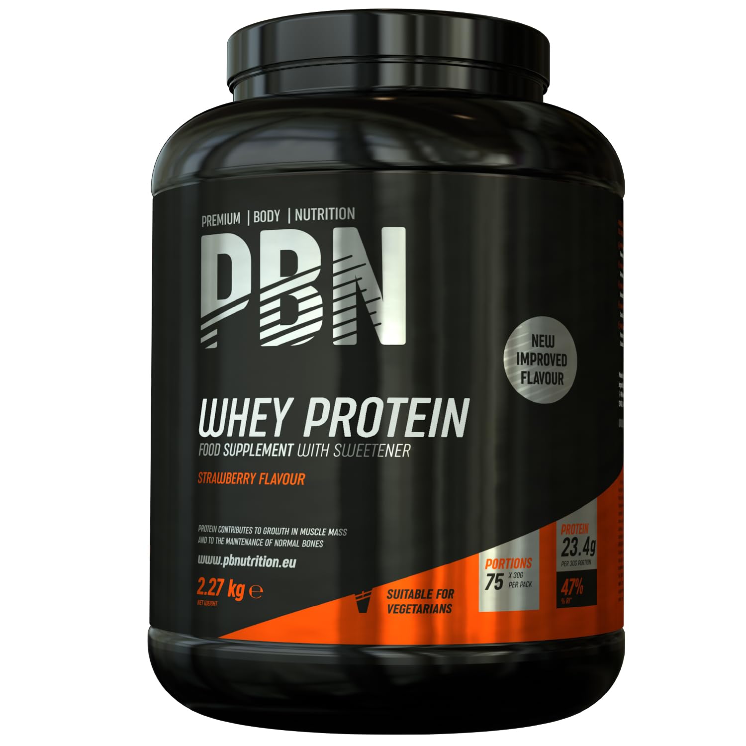 PBN - Premium Body Nutrition Whey Protein 1kg Strawberry, new Improved Flavor
