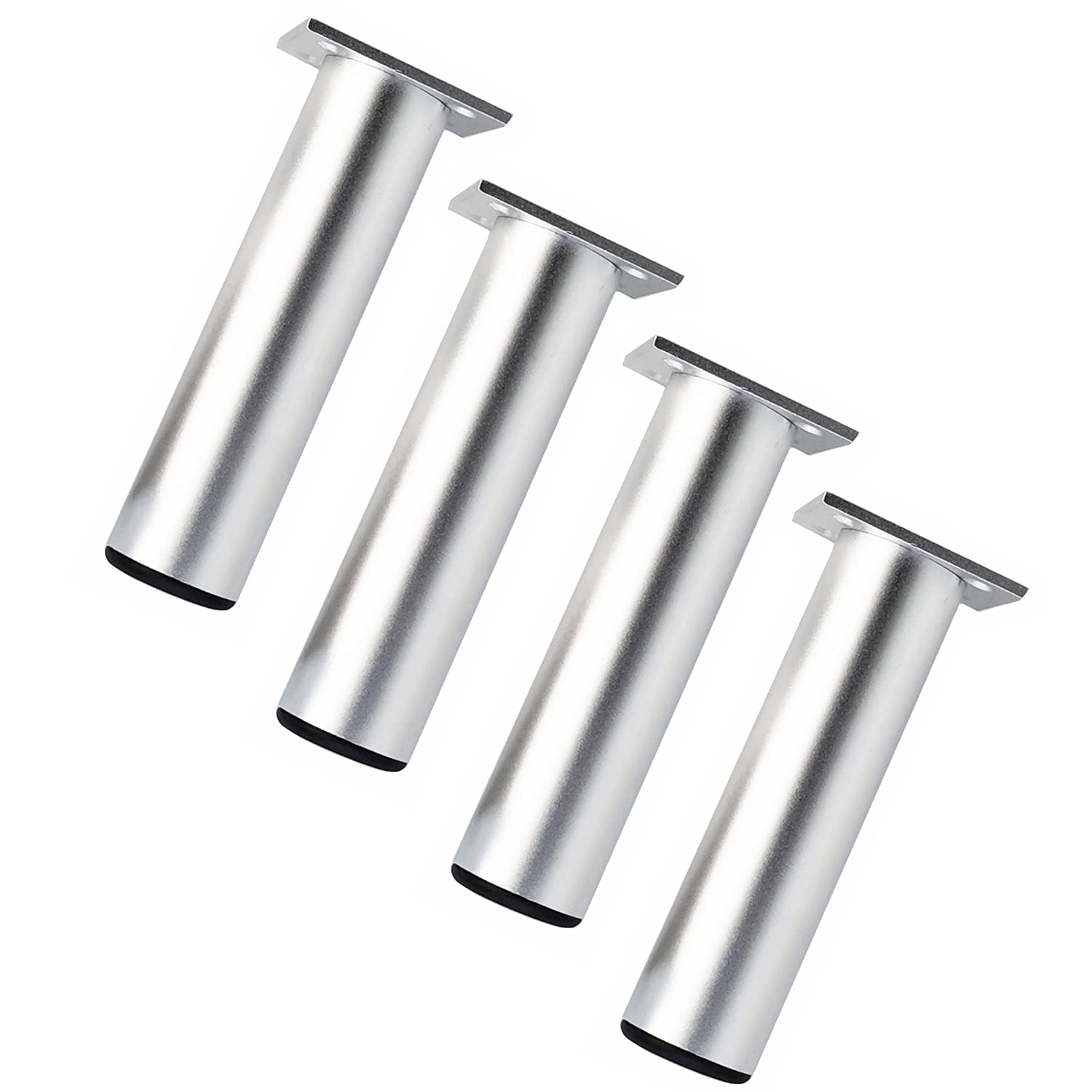Qrity Aluminium Alloy Furniture Legs, Pack of 4, 180 mm Height Replacement Feet Support Legs for Furniture Table Sofa Bed Desk, Silver
