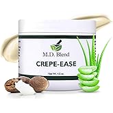 M.D. Blend Crepe-Ease Dermatologist-Developed Body Moisturizer - Fragrance-Free Hydrating Cream for Sensitive Skin - Hyaluronic Acid & Shea Butter for Neck, Arms & Legs, 4 oz