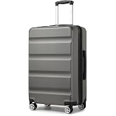 Kono 28 Inch Large Expandable Spinner Luggage with Wheels Grey | Hardshell Checked Suitcase TSA Lock Business Travel Suitcase for 7-10 Days Double Silent Wheels