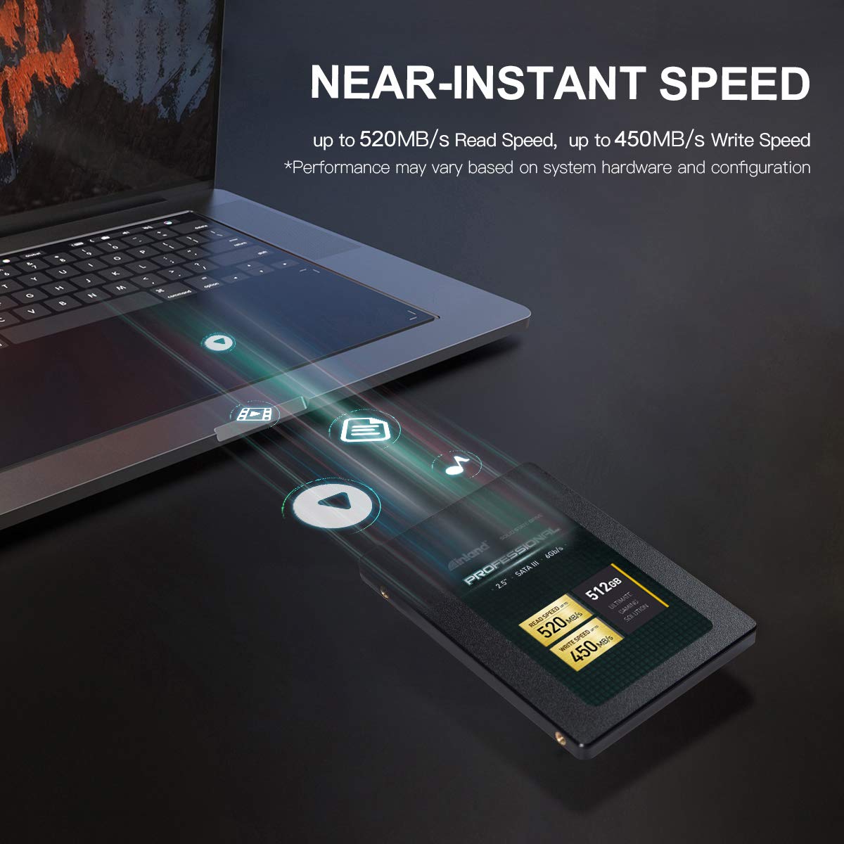 INLAND Professional 512GB SSD 3D TLC NAND SATA III 6Gb/s 2.5
