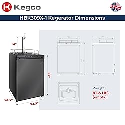 Kegco HBK309X-1 Keg Dispenser, 1 faucet without keg