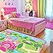 HUAHOO Pink Girls Bedroom Rugs Cartoon Castle Kids Rug Bedroom Floor Rugs Nylon Cartoon Kids Living Room Carpet (80x120cm(31.5''x47''))