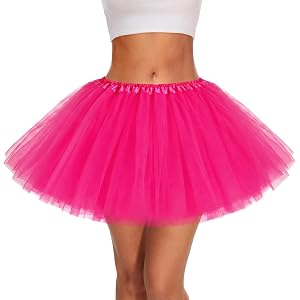 Tutu for Women Adults 5 Layers Puffy Tulle Tutu Skirt 80s Outfit for Women Halloween Costumes Party Favors Adults Tutus