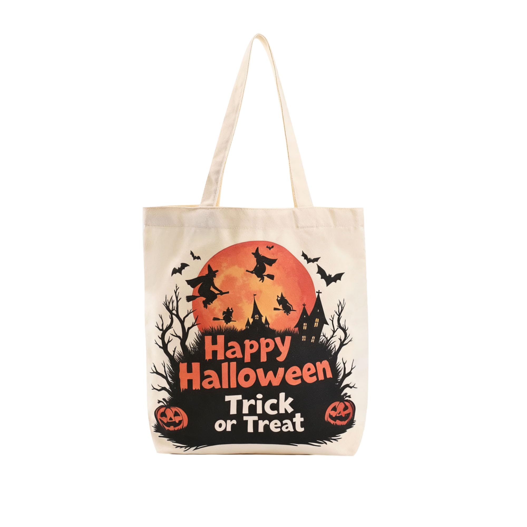 View 1 of 2 PACK********sanchlor 13.8" Large Halloween Tote Bag (Witch - trick or treat)