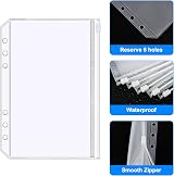 Vicloon A5 Zipper Binder Pockets 10Pcs Transparent PVC with Label Stickers view 3
