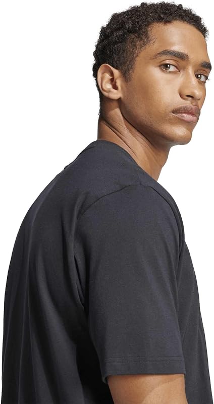 Homme Essentials Linear Single Jersey Shirt, Black/White, S — photo 6 sur 8