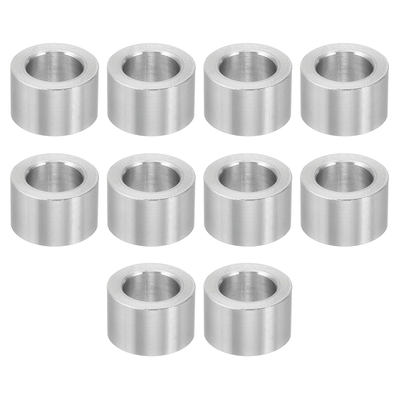 PATIKIL M12 Aluminum Spacers, 10 Pcs Metal Spacer Aluminum 12.7mm ID x 20mm OD x 12.7mm L Aluminum Spacer Screw Standoff Round for 1/2" or M12 Screw Bolts