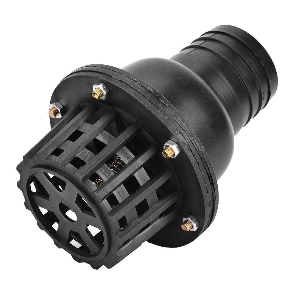 Pump Foot Valve, Black PVC Material Low Pressure Flat Valve Unidirectional Professionally Manufactured Suitable for Fluid Machines
