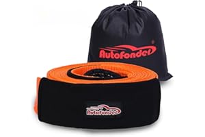 Autofonder Heavy Duty Tow Strap:3 inch x 30 ft (30,000lbs Break Strength) Offroad Recovery Straps with Triple Reinforced Loop Ends to Ensure Peace of Mind Emergency 4x4 Off Road Towing Rope