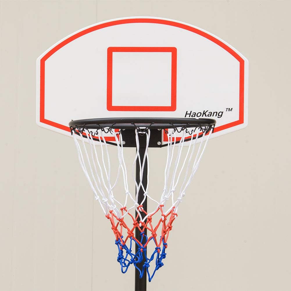 HaoKang Portable Basketball Hoop Height Adjustable System w/Wheels, Outdoor with 28”  Background for Children : Sports & Outdoors