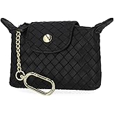 Mundi Donna RFID Wallet Coin Purse Mini Pouch Charm with Key Chain, Black