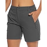 TBMPOY Women's 6" Hiking Cargo Shorts Quick Dry with Pockets Work Golf Short Lightweight Outdoor Active Summer for Women
