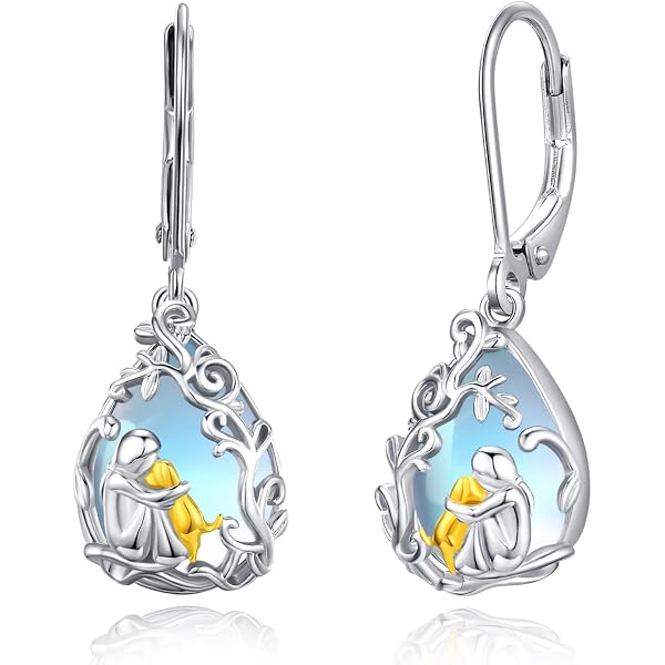 WCRAZYE Paw Print Earrings & Necklace Set - Cute Cat Dog Animal Charm Jewelry For Pet Lovers