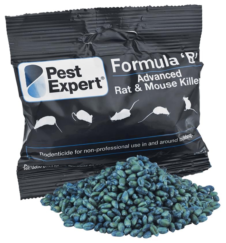 Pest Expert Formula ‘B+’ Advanced Rat & Mouse Killer Poison 900g (15 x 60g) Strongest Single Feed Brodifacoum, Fast Acting Poisoning Control