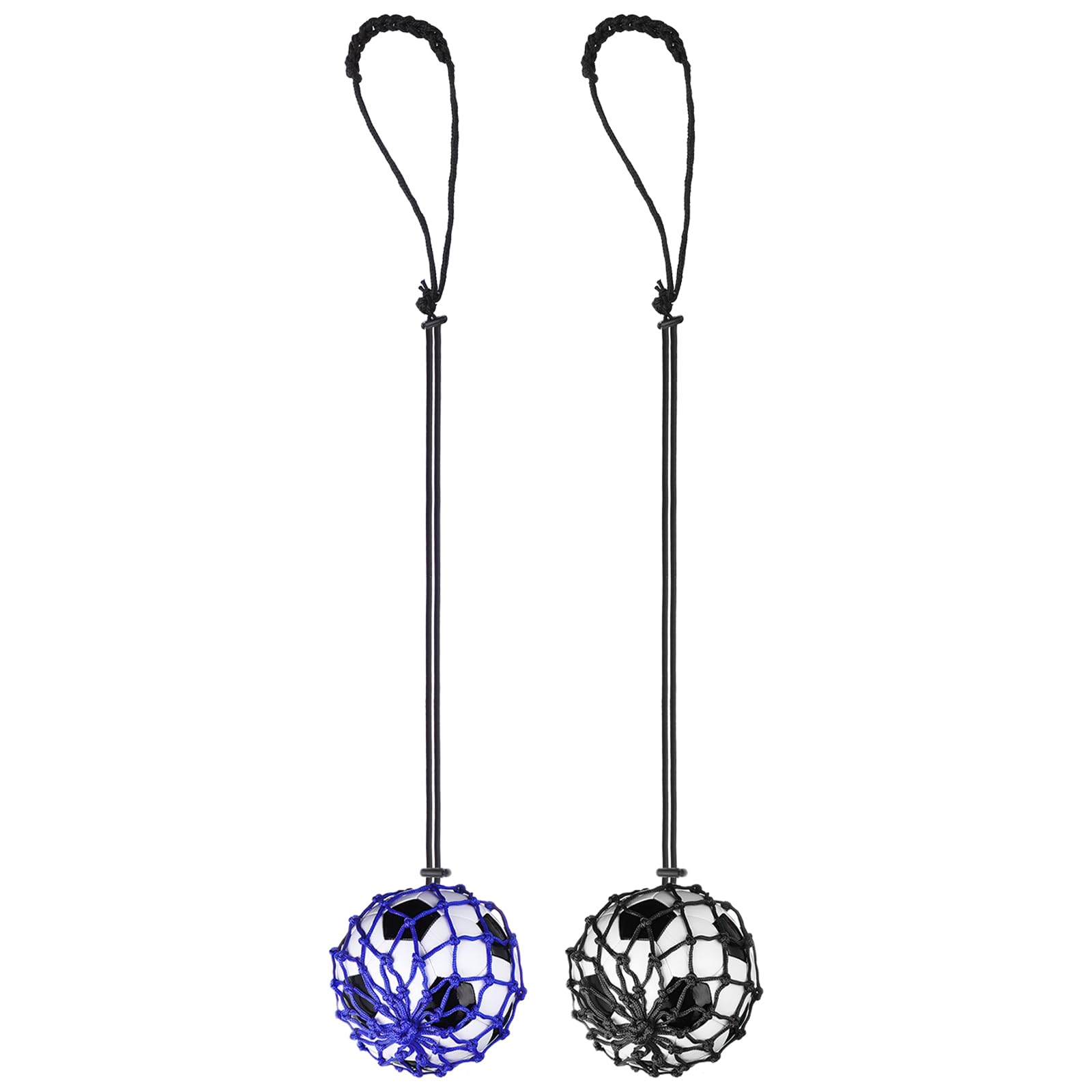 PATIKIL Football Kick Net, 2 Pack Football Return Throw Training Net Solo Juggling Net Training Aid Equipment for Youth Adults Kicking Practice Fits Ball Size 3, 4, 5, Blue, Black