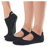 Toesox Women's Bellarina Full Toe Grip Socks - Multi Pack Non-Slip Pilates Yoga Barre Socks