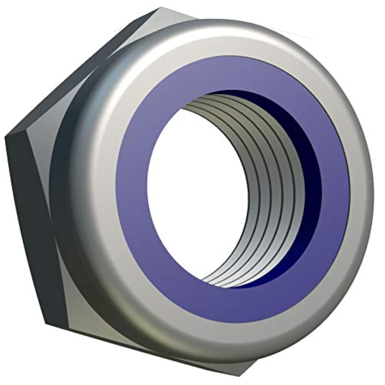 M20 Zinc Plated Alloy Steel Lock Nut with Nylon Insert Locknut Hex for Bolt, Zinc Plated Finish - Locking Stop Nuts ISO 10511 DIN 985 (Pack of 1) (20mm Ø)