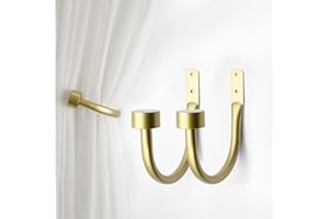 2PCS Curtain Holdbacks, Wall Mounted Curtain Holders, Curtain Hooks for Drapes, Curtains Tie Backs Hooks for Bedroom, Living 