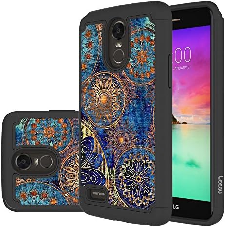 LG Stylo 3 Case,LG Stylo 3 Plus Case,LEEGU [Shock Absorption] Dual Layer Heavy Duty Protective Silicone Plastic Cover Case for LG Stylus 3 - Gear Wheel
