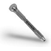 GYROS Swivel Head Pin Vise Hand Drill, 0"(0mm) to 1/8"(3.175mm) w/Anti-Slip Nickel Plated Steel Body &amp; 2 Reversible Collets, Small Hand Drill for Precision Drilling of Jewelry, Plastic, &amp; Wood