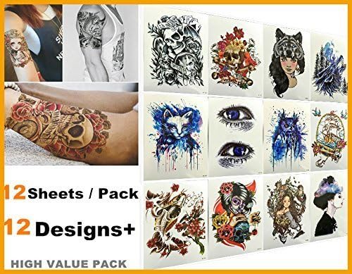 12 Premium Sheets($0.99/ sheet) - Love Nest temporary tattoos fashion,man and women (Series 4)