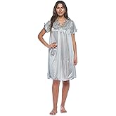 Casual Nights Nightgown - Women's Short Sleeve Tricot Nightgowns, Flutter Sleeves and Lightweight Silky Fabric