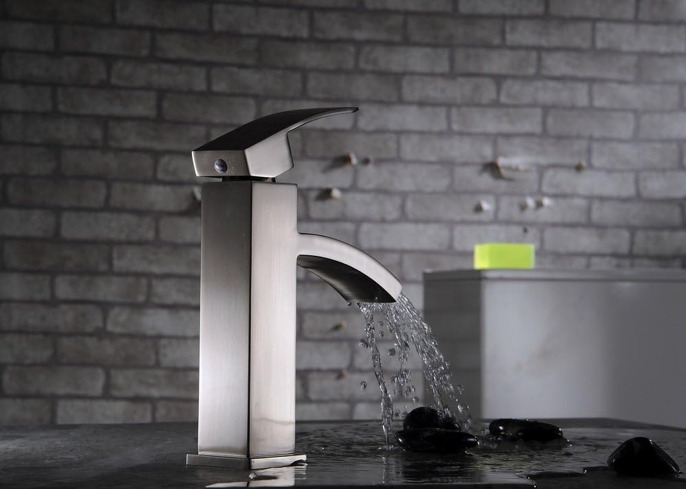 Decor Star BRG01-SB-U Single Handle Bathroom Vanity Sink Lavatory Faucet cUPC NSF Lead Free Brushed Nickel