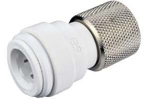 John Guest Speedfit 3/8 Inch Compression Female Connector, Push to Connect Plastic Plumbing Fitting, White, PSEI6012U9P