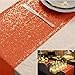 ShiDianYi Sequin Table Runner Orange Bridal Shower Decorations Table Decor Glitter Table Cover Table Runners 14x108 Inches ~0225S (1, Orange)